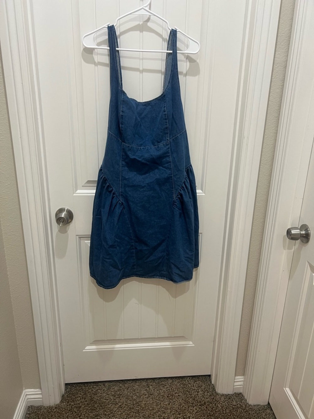 SHEIN Blue Denim Pinafore Dress